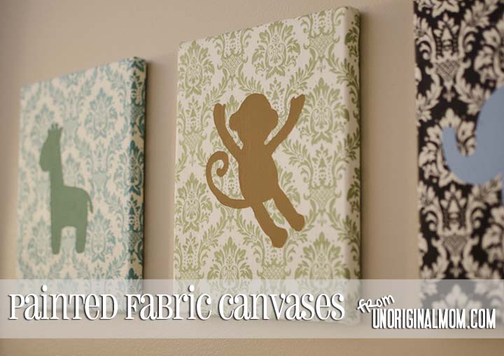 DIY Painted Fabric Canvas by unOriginalMom.com