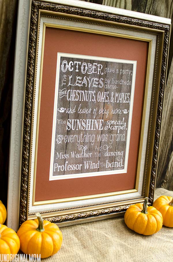 October's Party Free Printable unOriginal Mom