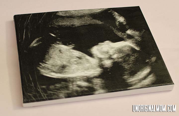 Ultrasound Photo Canvas using tissue paper and mod podge | unOriginalMom.com
