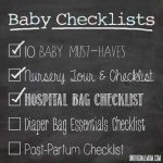 Baby Checklists:  Hospital Bag Checklist