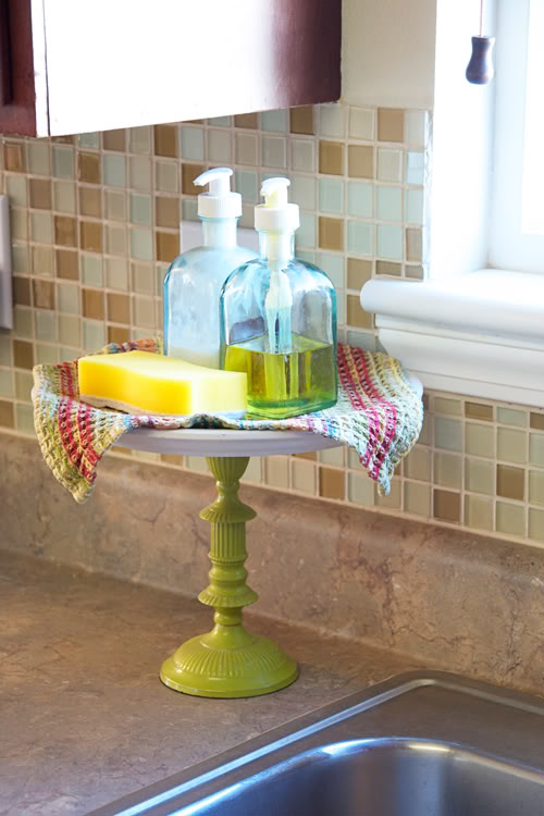 Cake Stand Soap Holder Unoriginal Mom Use A Cake Stand To Hold Soap And Sponges Rather Than Leaving Them On The
