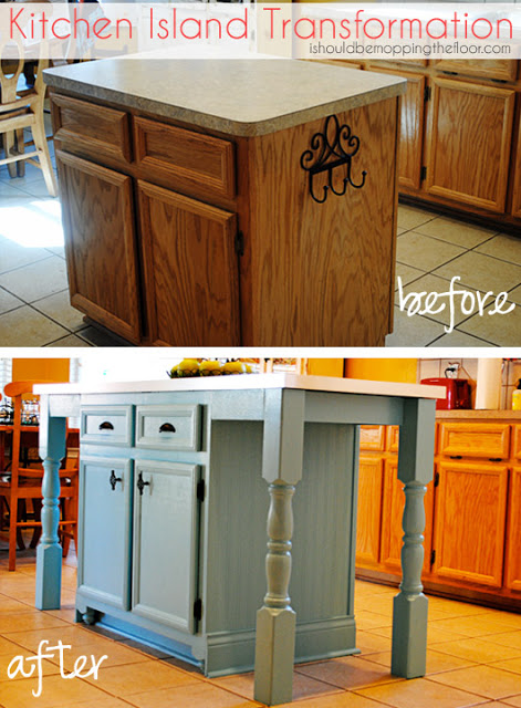 Original Friday Feature: Kitchen Island Transformation from i should be mopping the floor