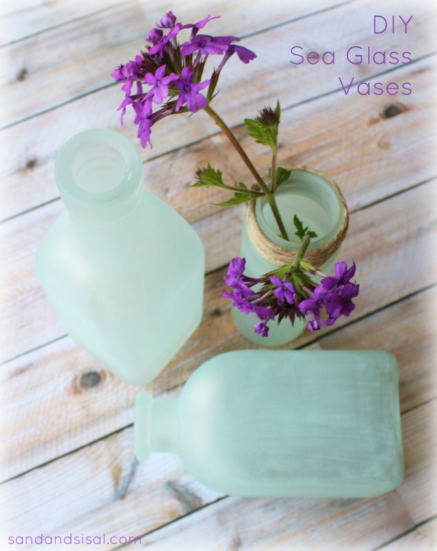 Original Friday Feature: DIY Sea Glass Vases from Sand & Sisal