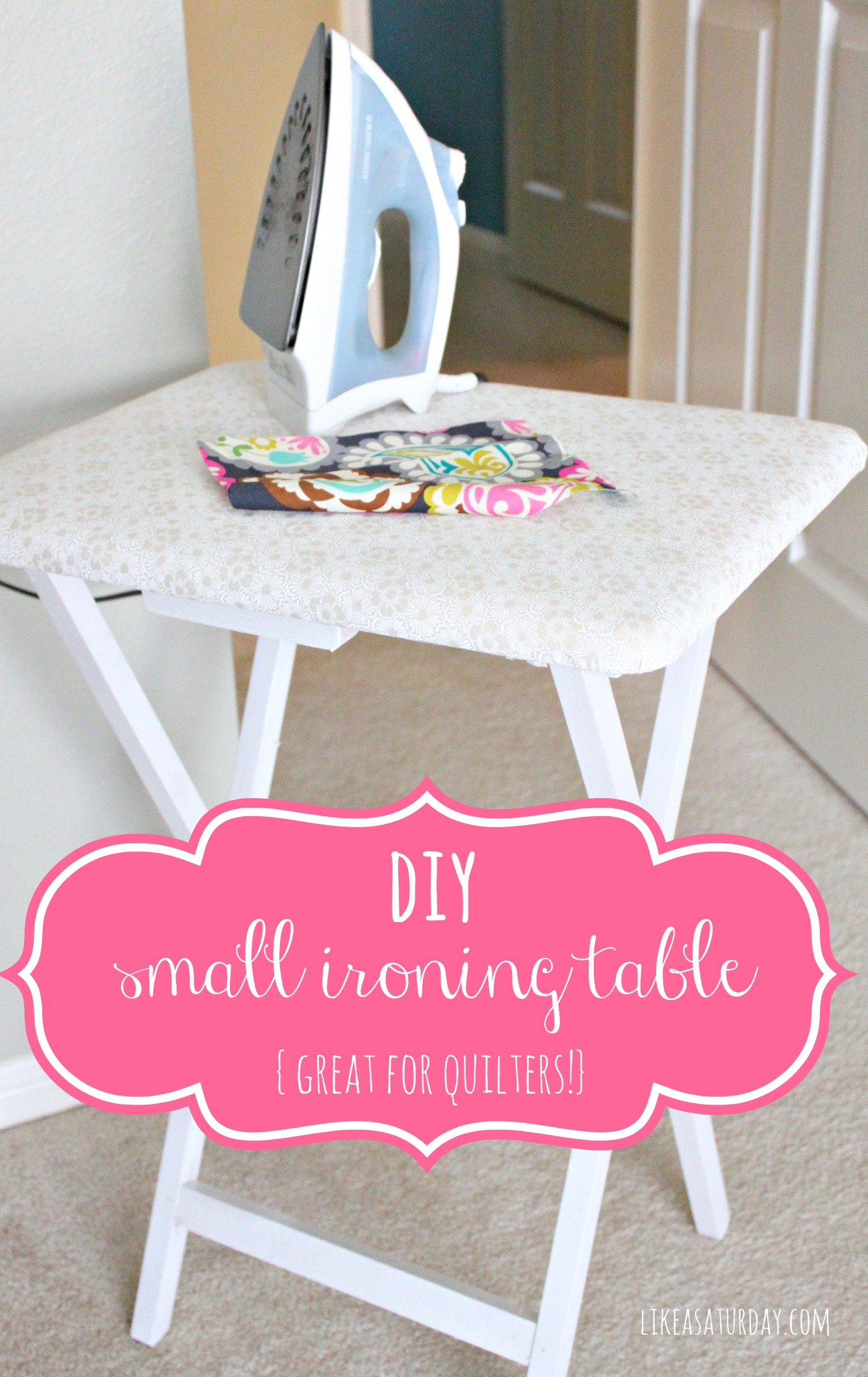 Original Friday Feature:  Small ironing table out of a TV tray from Like A Saturday