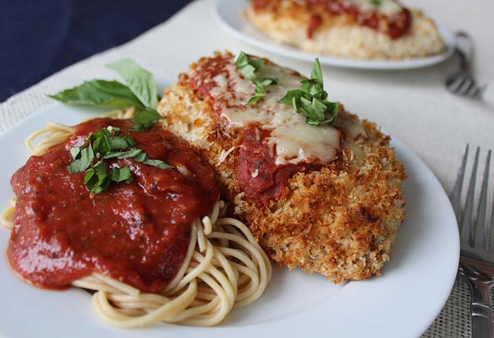 Original Friday Feature:  Easy Baked Chicken Parmesan from The Salty Kitchen