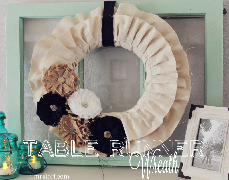 Original Friday Feature:  Table Runner Fall Wreath from Lil Mrs. Tori