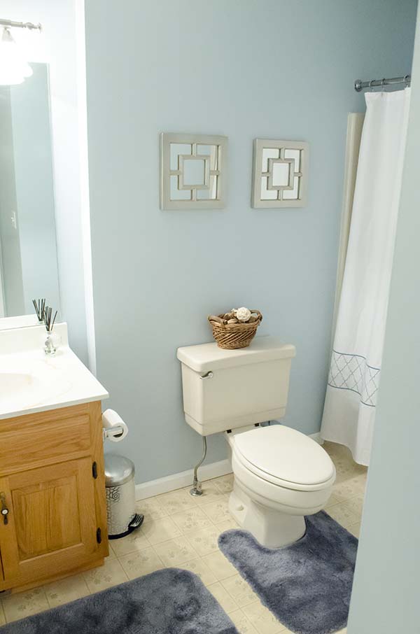 Master Bathroom Re-do #bathroom #blue