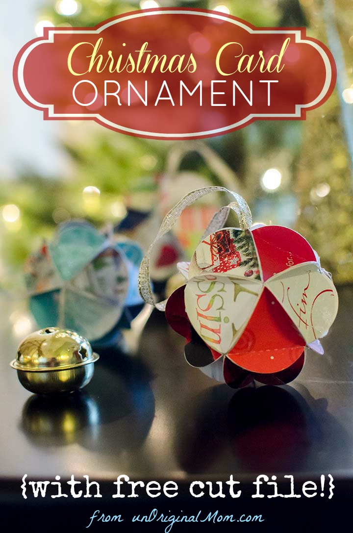 DIY Christmas Card Ornament with FREE cut file!