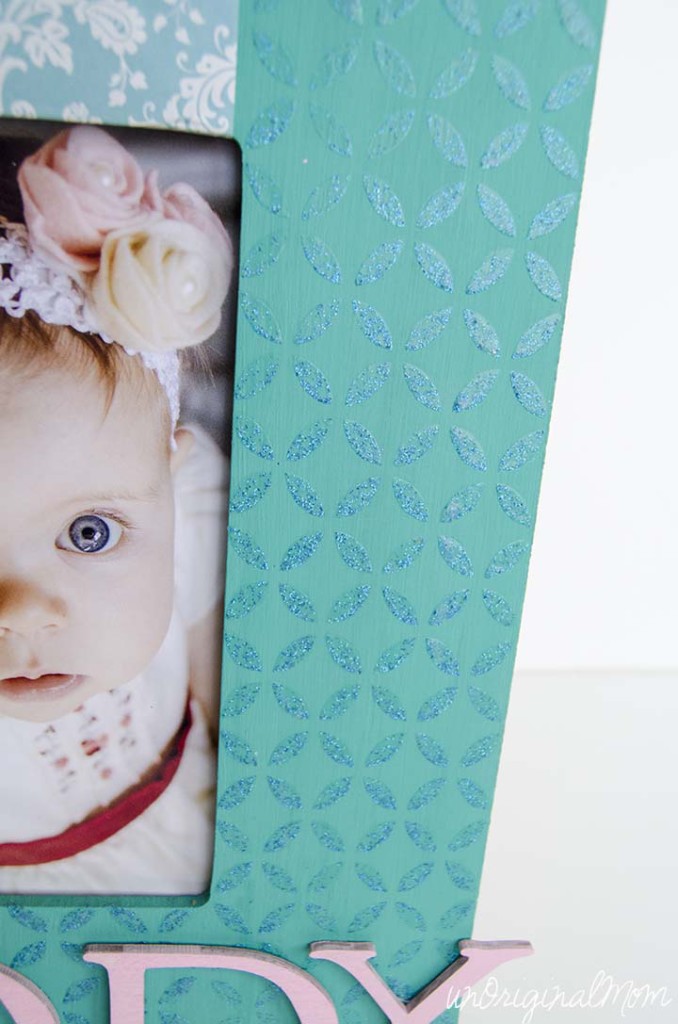 Decorate a plain photo frame using Mod Podge Peel and Stick Stencils