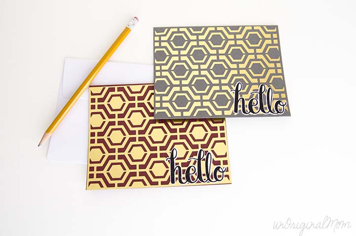 Easy Geometric Cards with Gold Foil - so easy to create with your Silhouette!