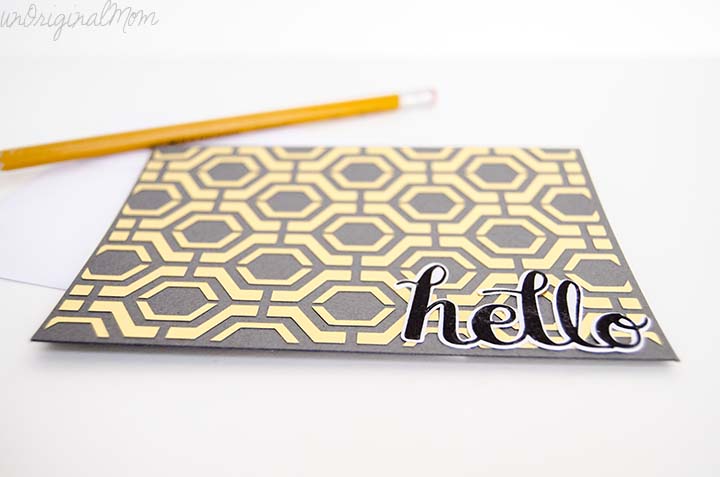 Easy Geometric Cards with Gold Foil - so easy to create with your Silhouette!