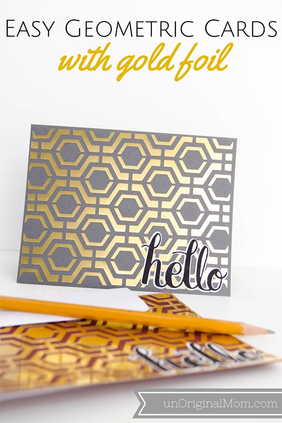 Easy Geometric Cards with Gold Foil - so easy to create with your Silhouette!