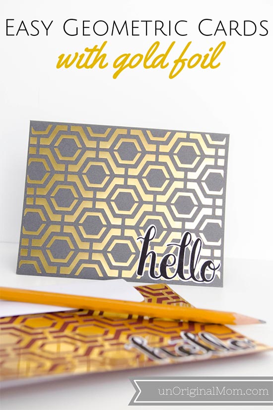 Easy Geometric Cards with Gold Foil - so easy to create with your Silhouette!