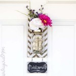 Chevron Pallet Mounted Hanging Mason Jar Vase