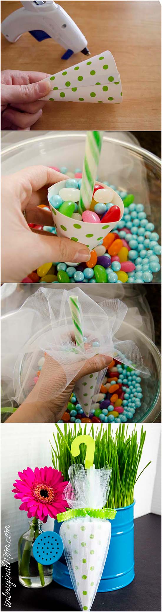 Candy Umbrella Shower Favors - perfect for a rain or umbrella themed baby shower or bridal shower!