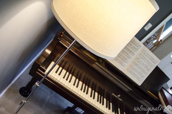 Make a lamp out of an old wire music stand - so easy! And perfect for a music room!