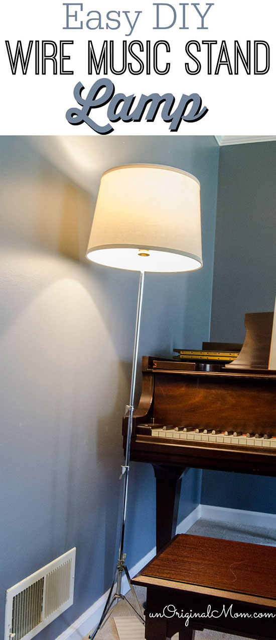 Make a lamp out of an old wire music stand - so easy! And perfect for a music room!