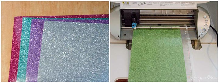 Glitter Heat Transfer Vinyl from Expressions Vinyl - it works on burlap!