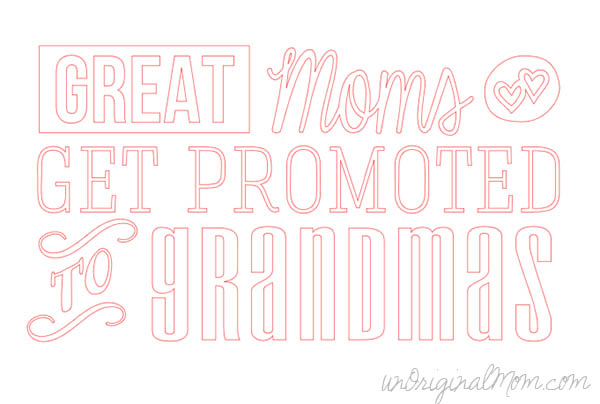 Great Moms get promoted to Grandmas - great gift idea for Mother's Day! Free cut file and heat transfer vinyl tutorial!