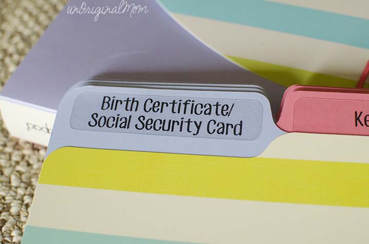 Make file folder labels - like these for a baby folder - with your Silhouette using clear printable sticker paper!