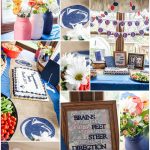 Navy Blue, White, and Coral Graduation Party