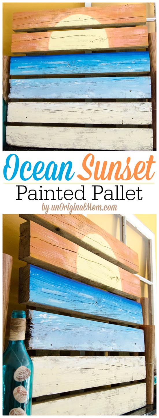 A painted pallet by a non-artist...easy to do and great for a summer mantle display!