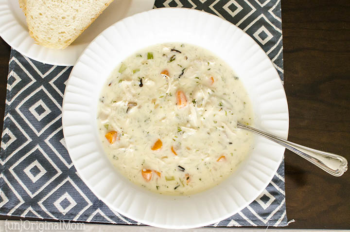 Chicken and Wild Rice Soup made easy with a box of Wild Rice with seasoning - a delicious and hearty soup for the cold winter months!