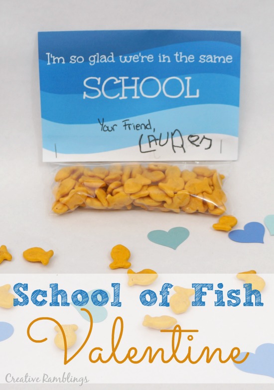 Adorable free printable valentine for goldfish crackers - perfect non-candy alternative Valentine!