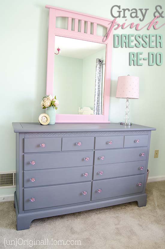 Gray And Pink Dresser Makeover For A, Light Pink Dresser With Mirror