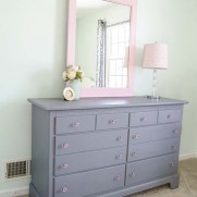 Gray and Pink Dresser Makeover for a Big Girl Room