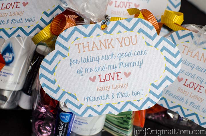 Thank you bags for labor & delivery nurses - bring along with you to the hospital as little thank you gifts for the amazing nurses!
