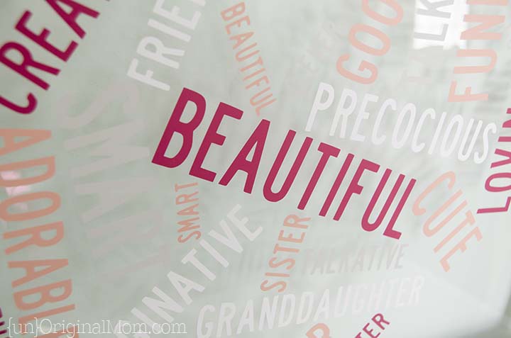 Make a word cloud in any shape you want, then import it into Silhouette Studio and cut the words out of vinyl for beautiful, personalized word art!