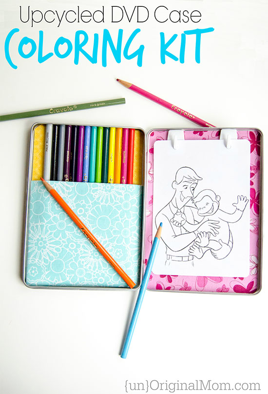 Upcycle a DVD case into a portable coloring kit - so fun!