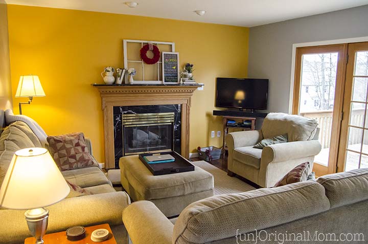 Accent walls begone!  Living Room gray paint makeover