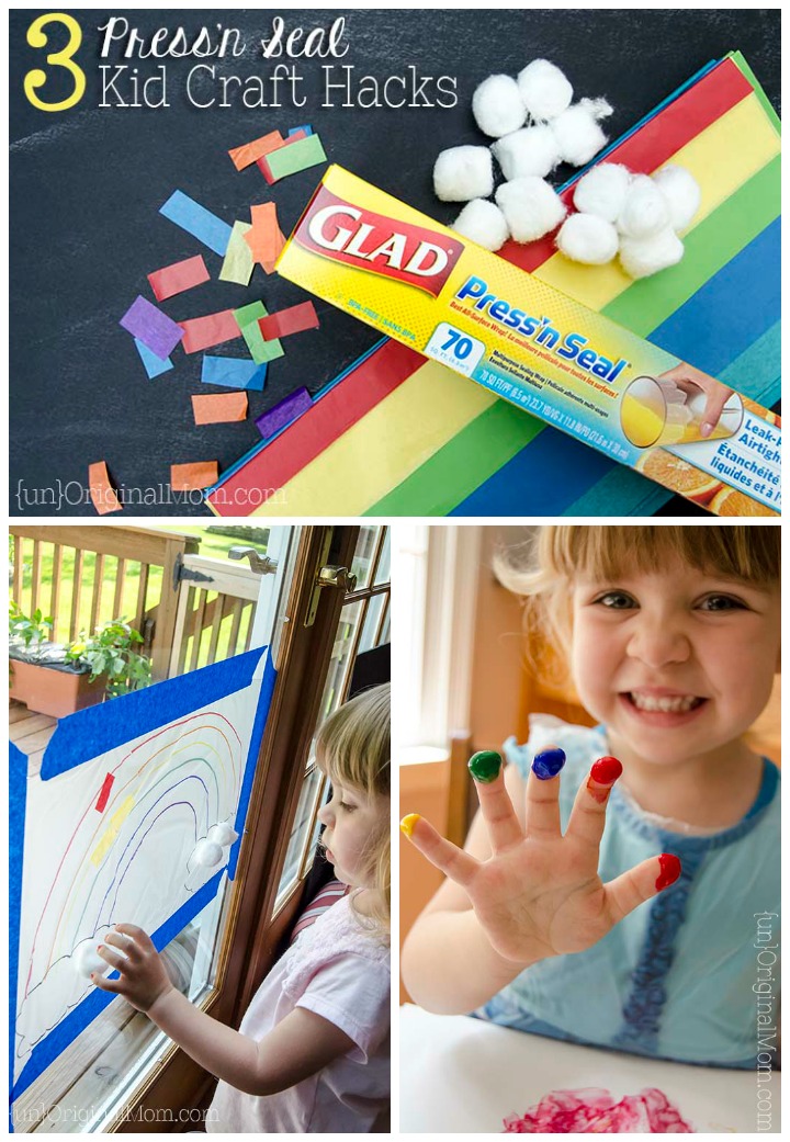 3 genius kid craft hacks using Glad Press'n Seal - I had no idea you could use it for crafting!