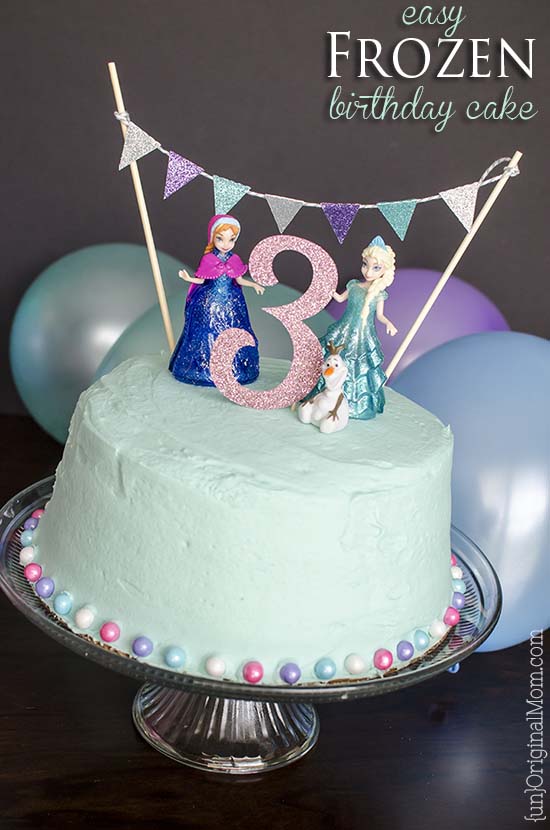 Simple 3 layer Frozen birthday cake - with a surprise inside!