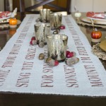 “Come Thou Fount” Stenciled Burlap Table Runner