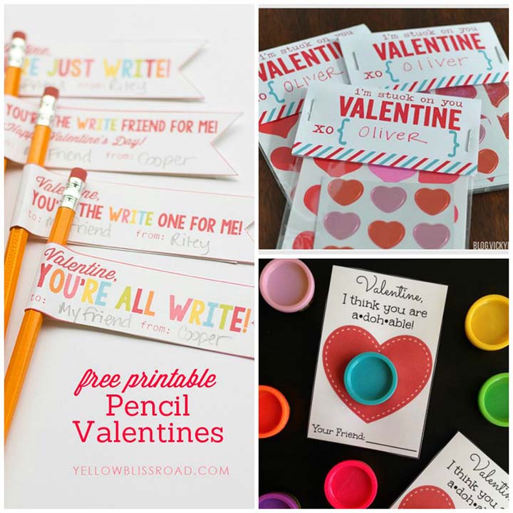 Free printable non-candy valentines - art supplies