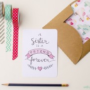 Free Printable Sister Valentine Note Card