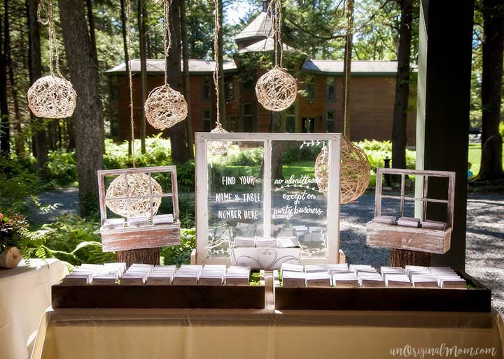 Elements from a stunningly beautiful enchanted forest DIY woodland wedding.