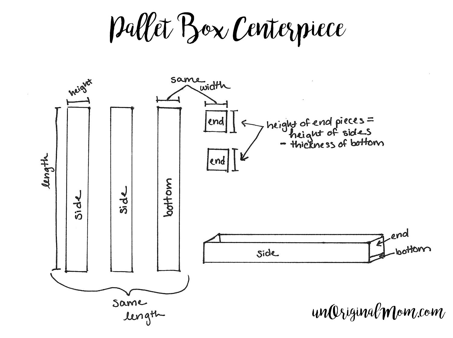 DIY Wood Pallet Box Centerpiece - with easy plans to make one yourself! Fill it with different things for each season to use year-round.