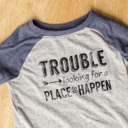 Toddler “Trouble” Shirt – with free cut file and GIVEAWAY!