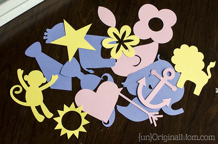 Use your Silhouette or just print a variety of shapes on card stock and cut them by hand for guests to use as templates. You'll need pencils for them to trace the templates onto the back of their fabric.