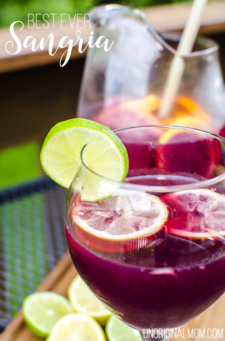 Best Ever Sangria - delicious recipe for classic red sangria. Not too sweet, just right!
