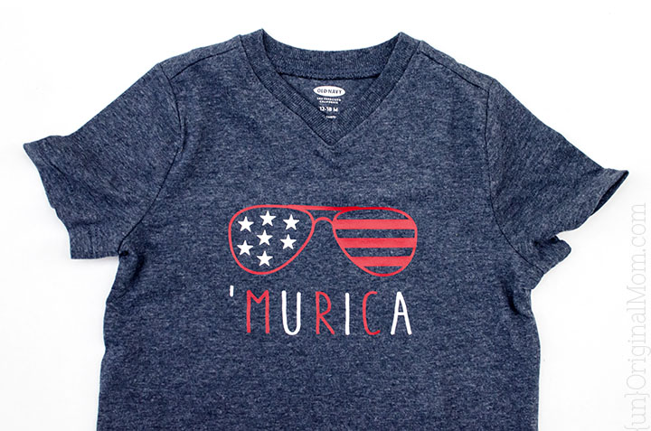 'Murica toddler t-shirt - perfect for the 4th of July! Free cut file to whip one up with your Silhouette.