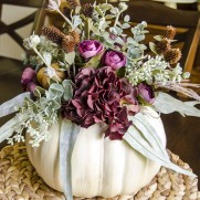 Faux Pumpkin Floral Centerpiece