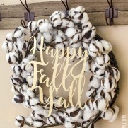 “Happy Fall Y’all” Cotton Wreath