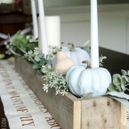 Fall Centerpiece with Chalk Painted Pumpkins