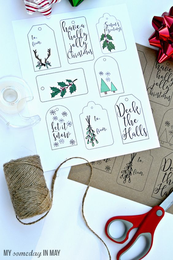 175 different FREE printable Christmas gift tags! So many beautiful tags to choose from. Dress up your Christmas gifts for free!