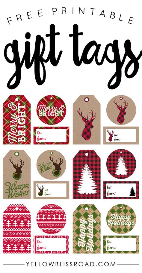 175 different FREE printable Christmas gift tags! So many beautiful tags to choose from. Dress up your Christmas gifts for free!